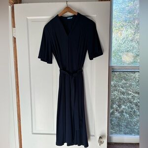 J. McLaughlin Navy Pleated Dress